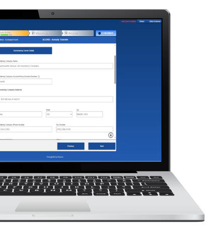 eApp screenshot on laptop